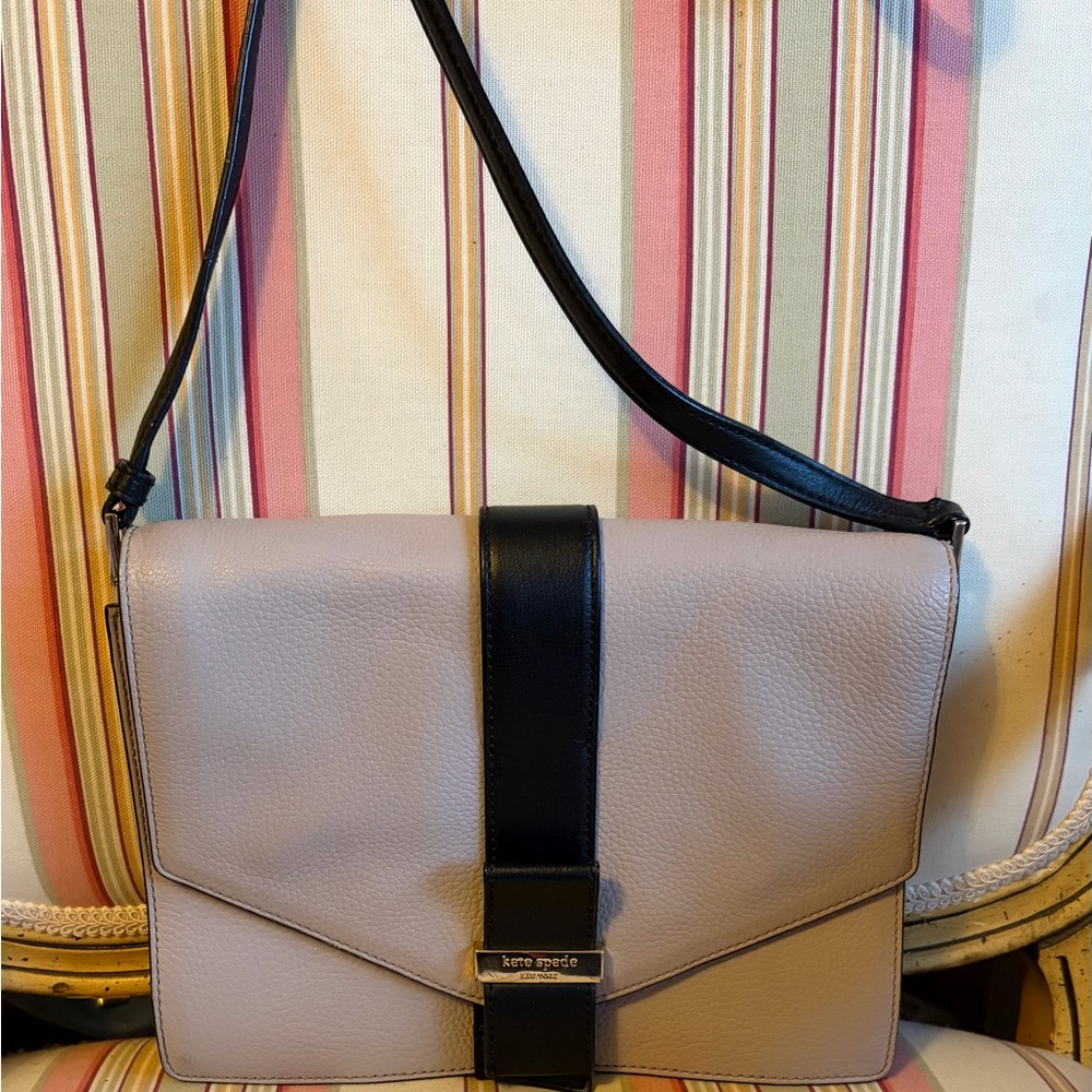 Kate Spade Black and Taupe Shoulder/Crossbody Bag